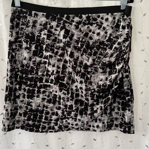 BCBGMaxazria Black and Gray Faux Wrap Mini Skirt